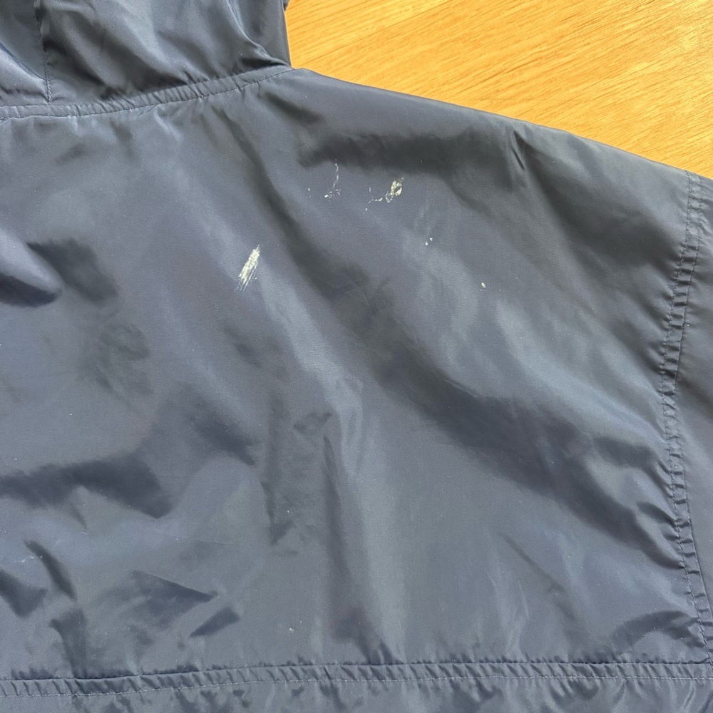 💀 SOLD 💀 Vintage 90s Hooded Anorak Nylon Windbreaker Jacket Blue & Yellow Gap M - Picture 10 of 10